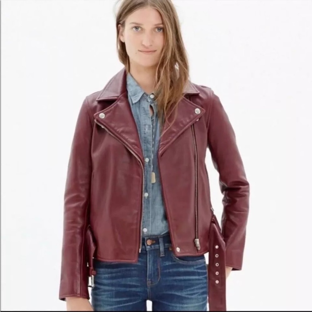 Madewell Ultimate Leather Jacket Oxblood Small